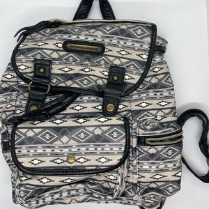 Stone Mountain Black and White Tribal Design Mini Backpack